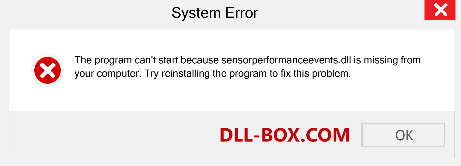  sensorperformanceevents.dll file is missing?. Download for Windows 7, 8, 10 - Fix  sensorperformanceevents dll Missing Error on Windows, photos, images